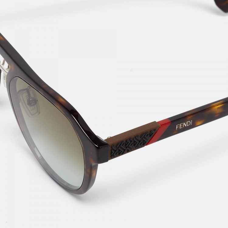 Pre Owned Fendi Brown Gradient FE40003U Aviator Sunglasses