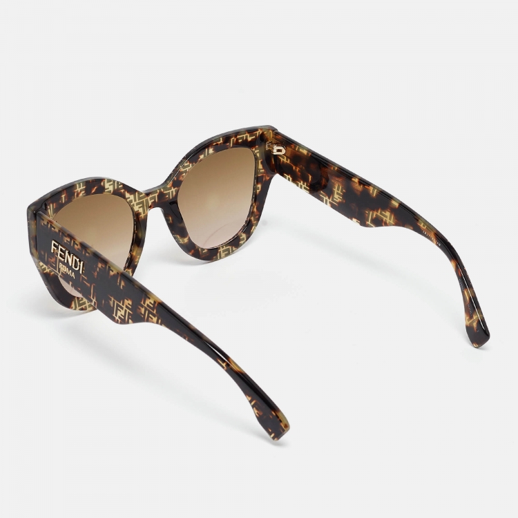 Pre Owned Fendi Tortoise Brown Gradient FF0435/S Cat Eye Sunglasses