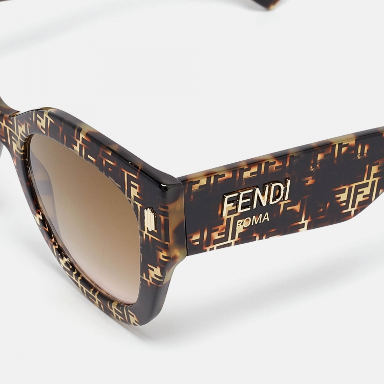 Pre Owned Fendi Tortoise Brown Gradient FF0435/S Cat Eye Sunglasses