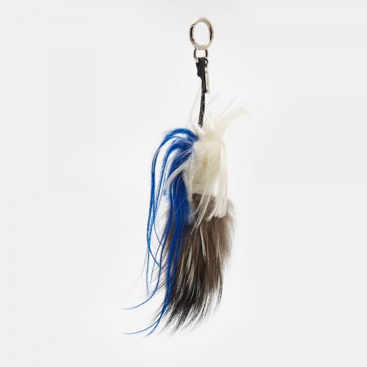 مملوكة مسبقًا Fendi Multicolor Fur and Leather Karlito Bag Charm