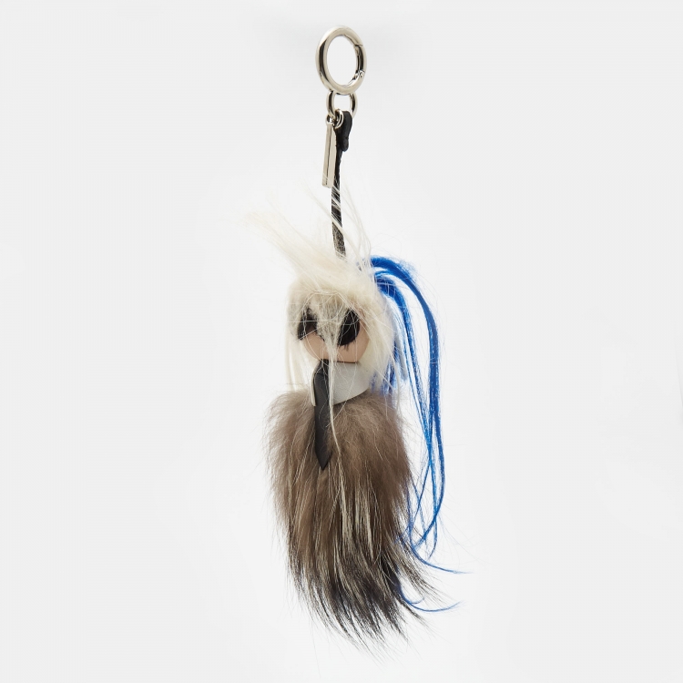 مملوكة مسبقًا Fendi Multicolor Fur and Leather Karlito Bag Charm