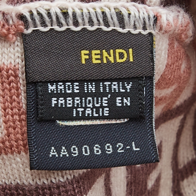 مملوكة مسبقًا Fendi Pink Zucca FF Wool Pom-Pom Beanie