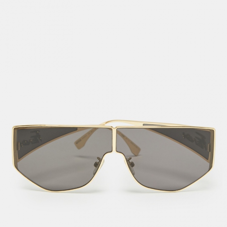 Pre Owned Fendi Black/Gold FE40051 Disco Geometric Sunglasses