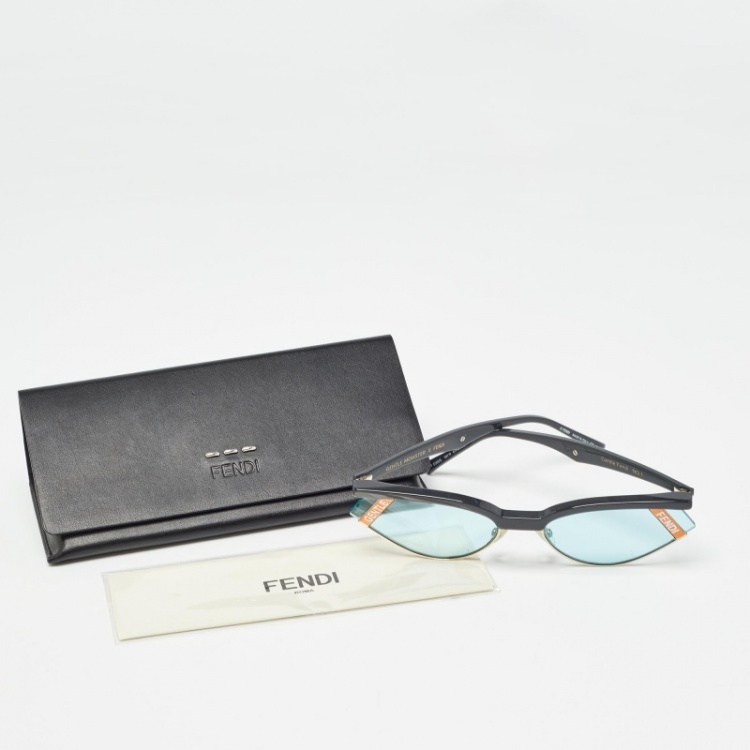 Pre Owned Fendi x Gentle Monster Blue Acetate FF0369/S Gentle Fendi Cat Eye Sunglasses