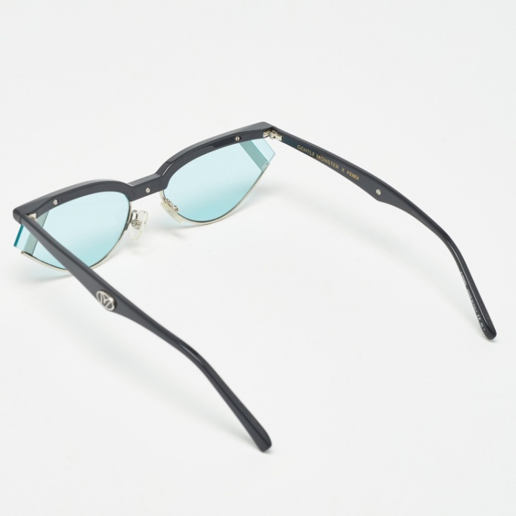 Pre Owned Fendi x Gentle Monster Blue Acetate FF0369/S Gentle Fendi Cat Eye Sunglasses