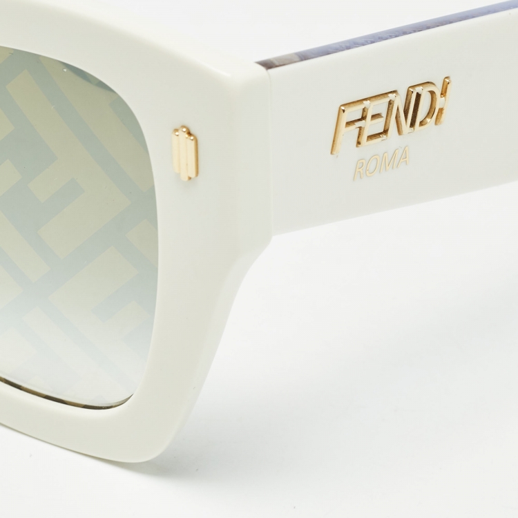 Pre Owned Fendi White Gradient FF0434/G/S Cat Eye Sunglasses