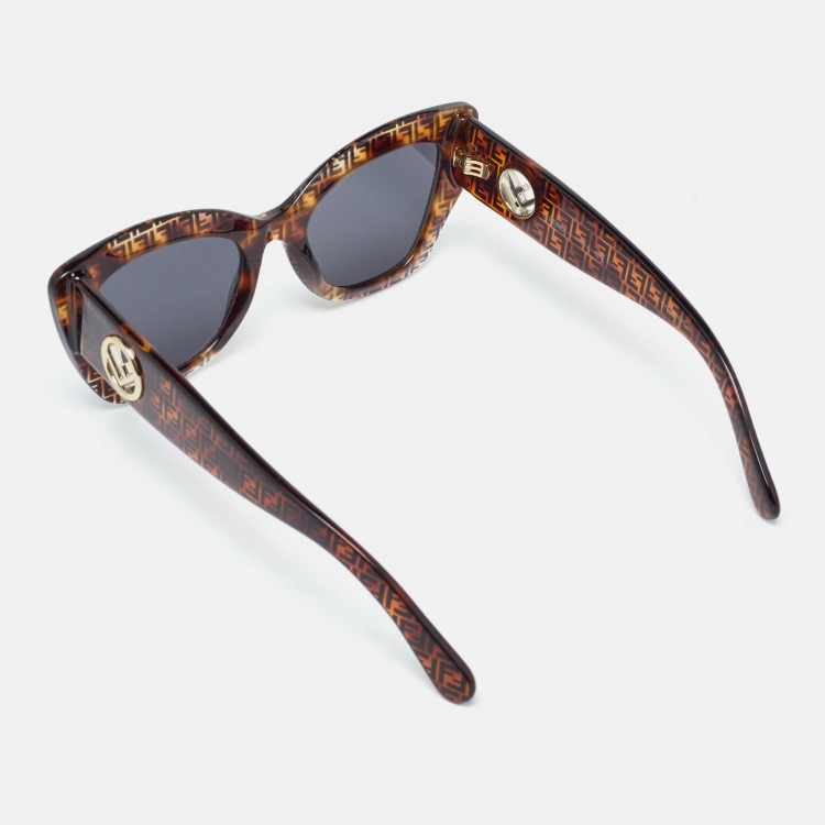 Pre Owned Fendi Havana FF/Grey F is Fendi FF0327/S Cat-Eye Sunglasses