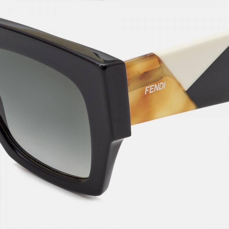 Pre Owned Fendi Black Gradient FF0263/S Facets Square Sunglasses