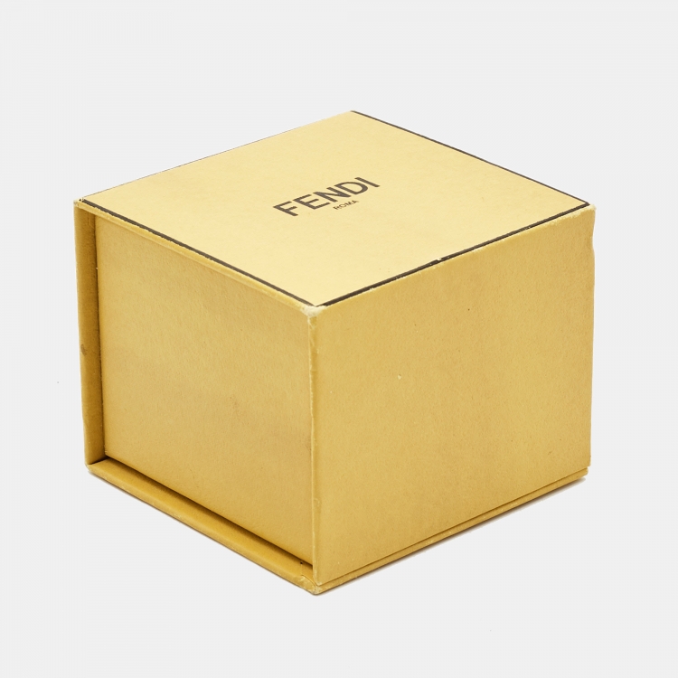 Pre Owned Fendi  Baguette Gold Tone Ring Size 55