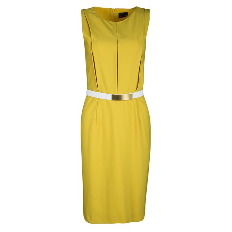 yellow wool dress