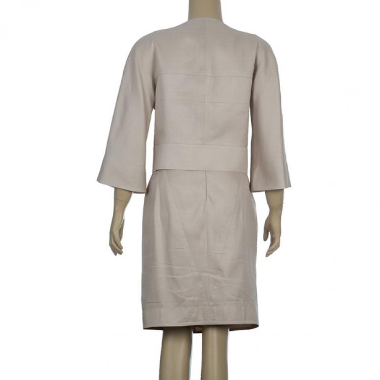 مملوكة مسبقًا Fendi Collarless Silk Skirt Suit M