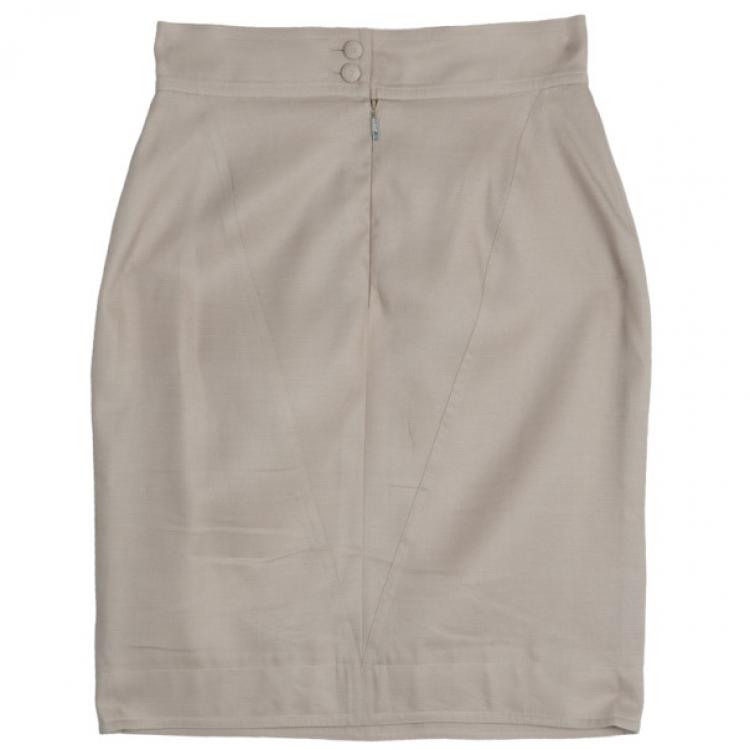 مملوكة مسبقًا Fendi Collarless Silk Skirt Suit M