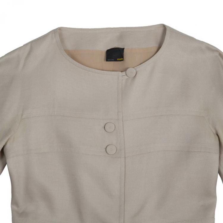 مملوكة مسبقًا Fendi Collarless Silk Skirt Suit M