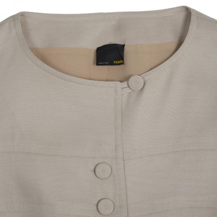 مملوكة مسبقًا Fendi Collarless Silk Skirt Suit M