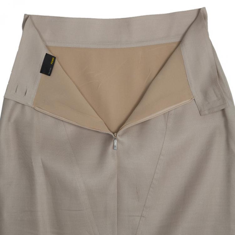 مملوكة مسبقًا Fendi Collarless Silk Skirt Suit M