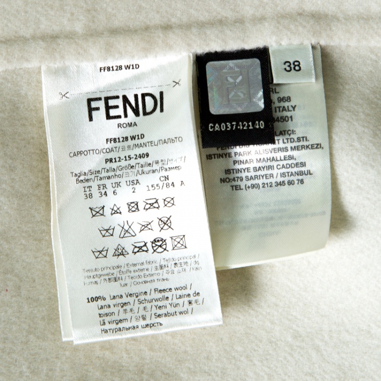 Pre Owned Fendi Colorblock Wool Dyed Fox Fur Pocket Detail Cape Coat S