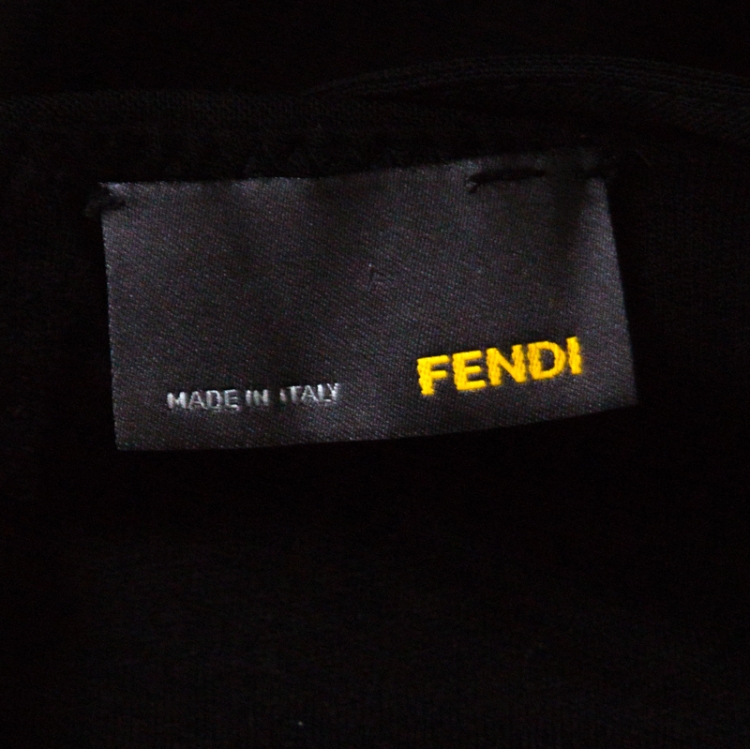 Pre Owned Fendi Black Wool Fold Over Detail Jumpsuit M