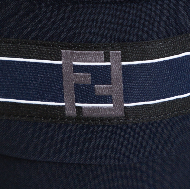 Pre Owned Fendi Navy Blue Wool Blend Striped Cuff Detail Tailored Blazer S