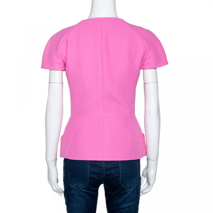 Pre Owned Fendi Pink Cotton Button Front Blouse S