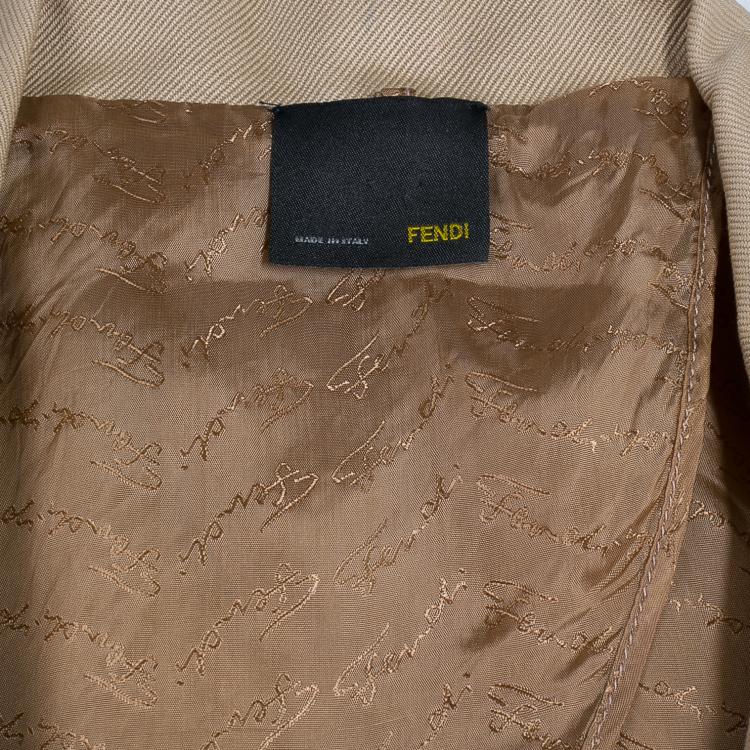Pre Owned Fendi Beige Cotton Blazer S