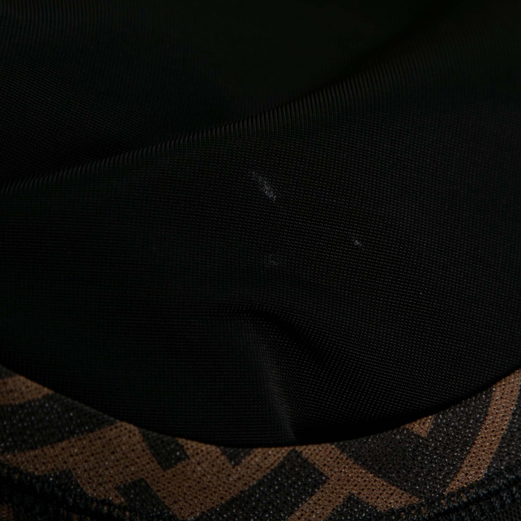 Pre Owned Fendi Brown Zucca Print Mesh Midi Dress S