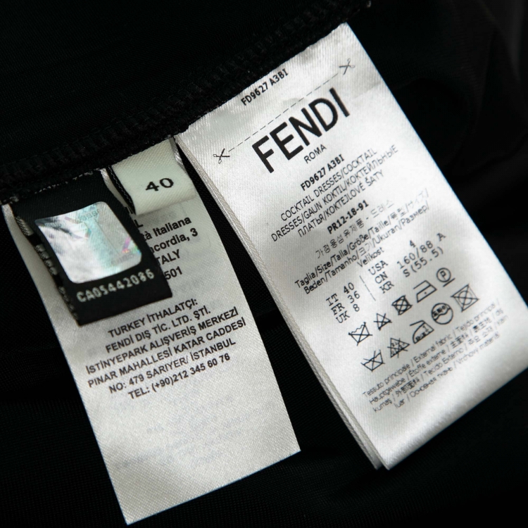 Pre Owned Fendi Brown Zucca Print Mesh Midi Dress S
