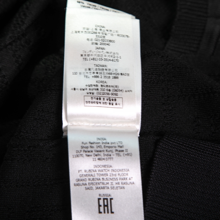 Pre Owned Fendi Black Zucca Monogram Knit Pullover Top S 