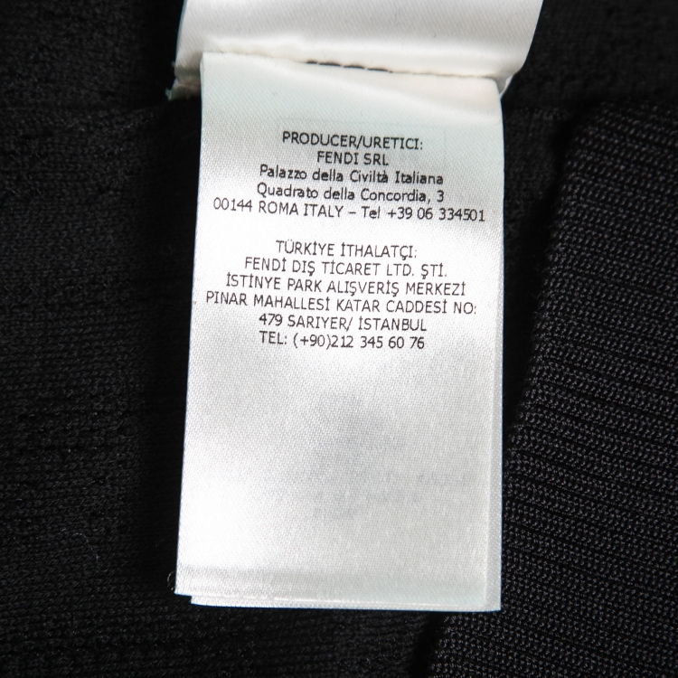 Pre Owned Fendi Black Zucca Monogram Knit Pullover Top S 