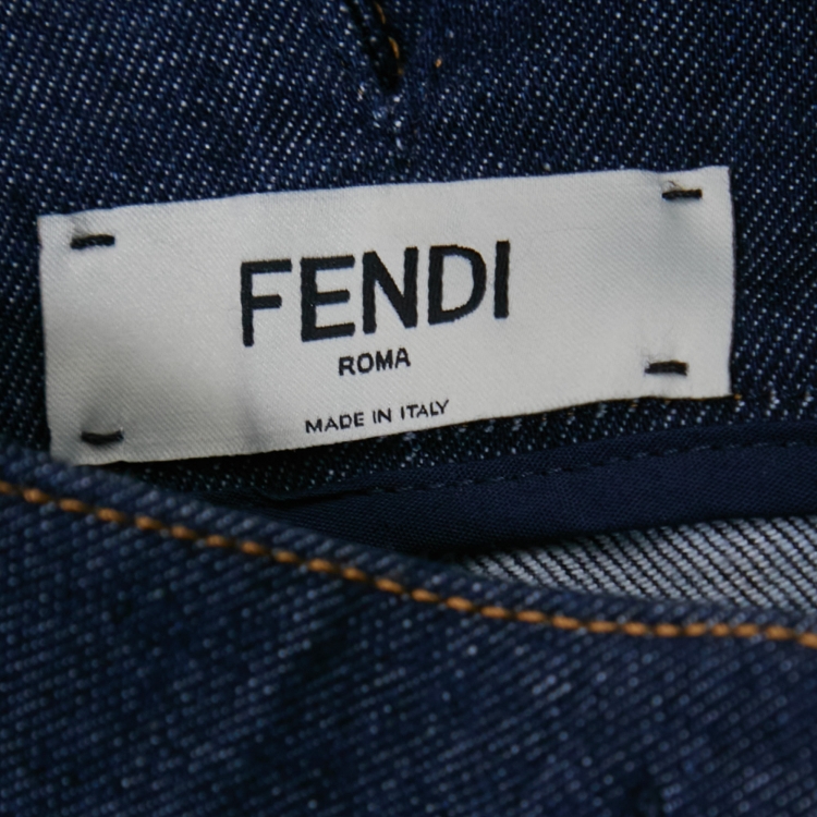 Pre Owned Fendi Blue Denim Boot Cut High Waisted Jeans S Waist 28"
