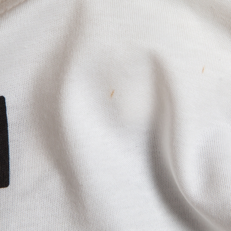 مملوكة مسبقًا Fendi White Logo Embroidered Cotton Half Sleeve T-Shirt S