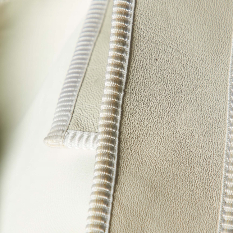 مملوكة مسبقًا Fendi Off White Lambskin Leather Mini Dress M