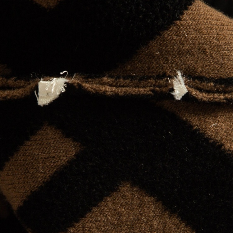 Pre Owned Fendi Brown/Black Zucca Embossed Knit Top M