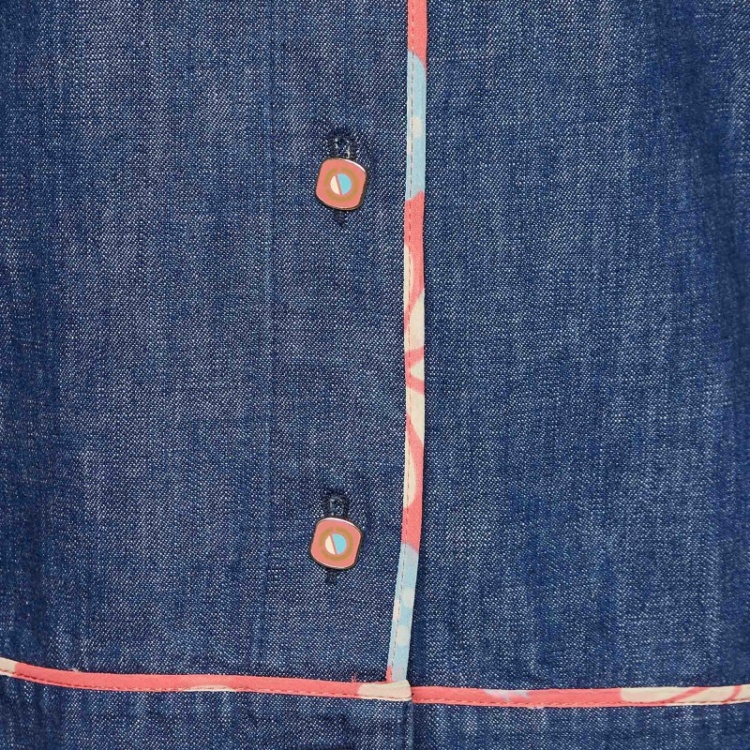Pre Owned Fendi Jeans Vintage Blue Denim Skirt & Jacket Set M