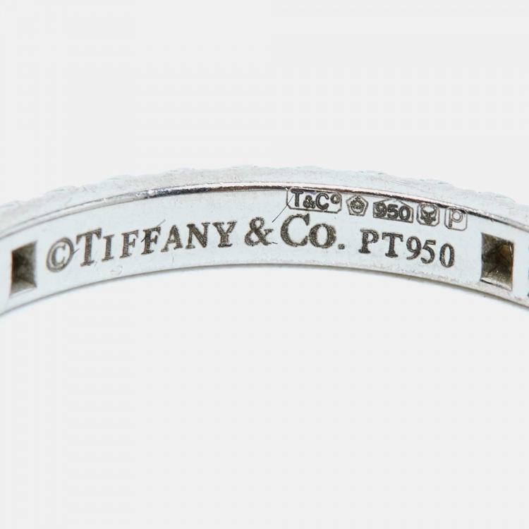 Pre Owned Tiffany & Co. Diamond Platinum Full Eternity Ring Size 53