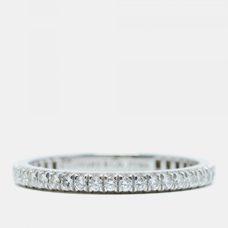 Pre Owned Tiffany & Co. Diamond Platinum Full Eternity Ring Size 53