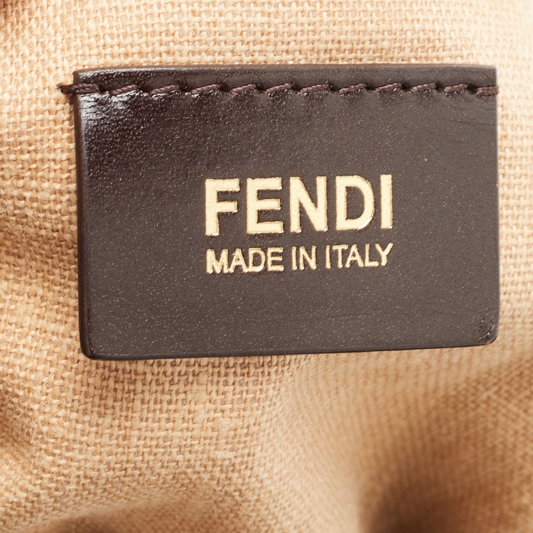 Pre Owned Fendi Tobacco Zucca Canvas and Leather Large Mama Forever Shoulder Bag