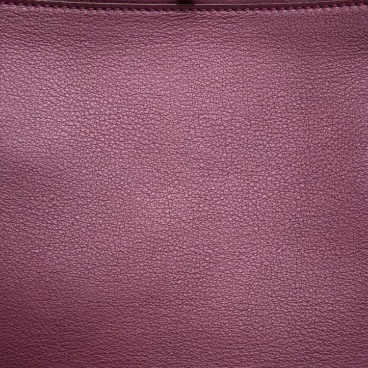 Pre Owned Fendi Burgundy Leather Large Peekaboo Top Handle Bag