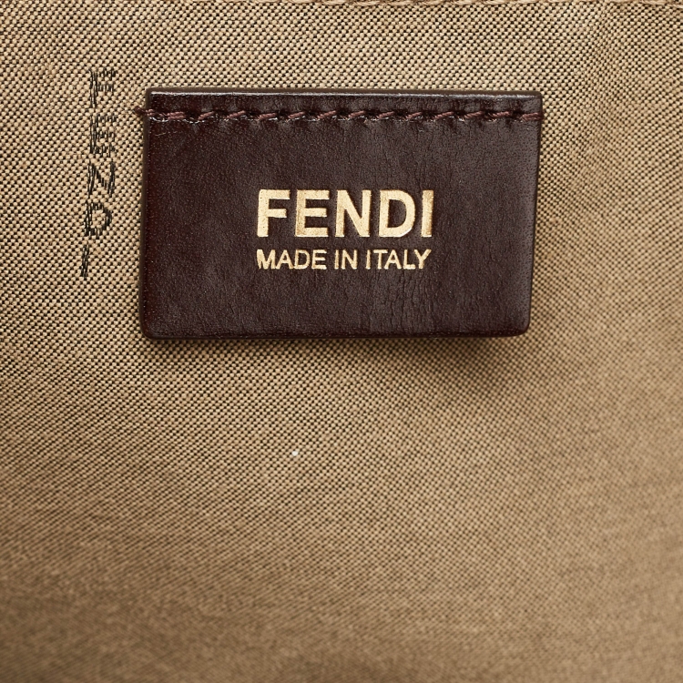 Pre Owned Fendi Brown Zucchino Coated Canvas Shopper Tote