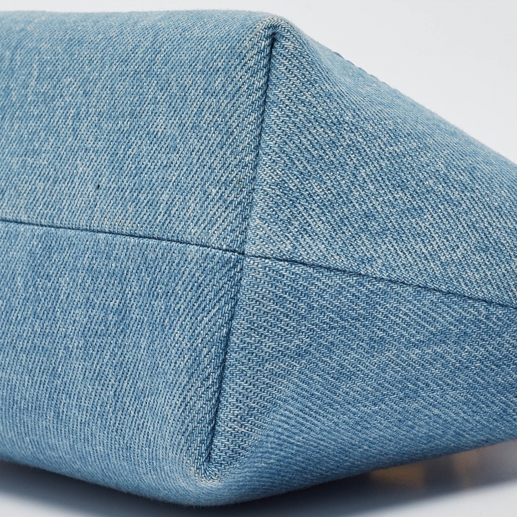 Pre Owned Fendi Blue Denim Mini By The Way Bag