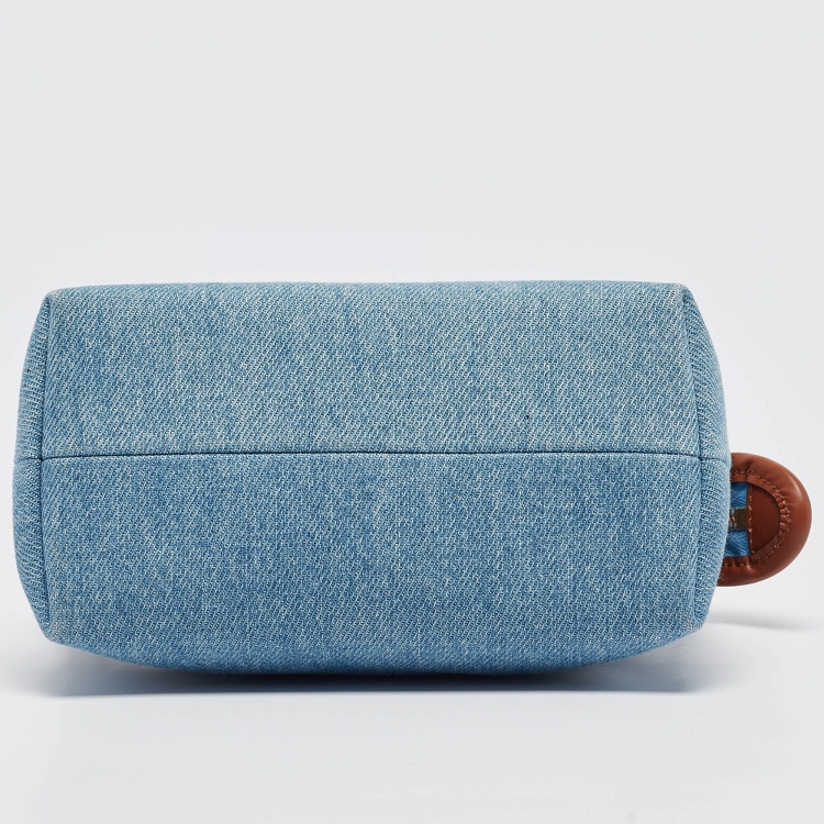 Pre Owned Fendi Blue Denim Mini By The Way Bag