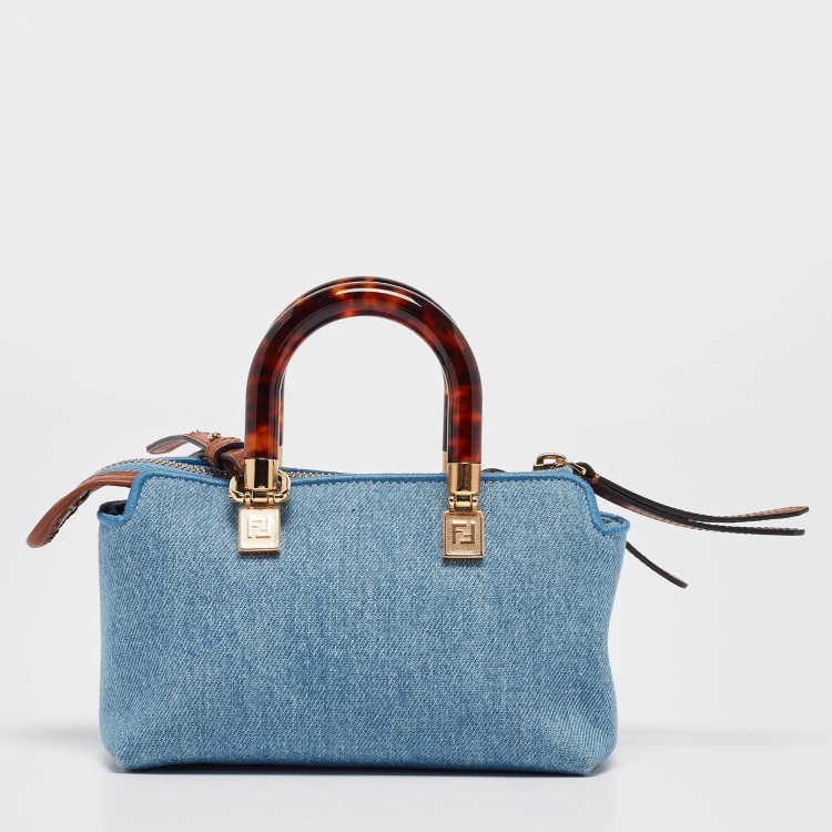 Pre Owned Fendi Blue Denim Mini By The Way Bag