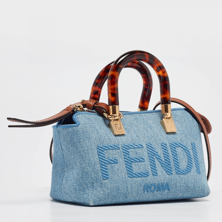 Pre Owned Fendi Blue Denim Mini By The Way Bag