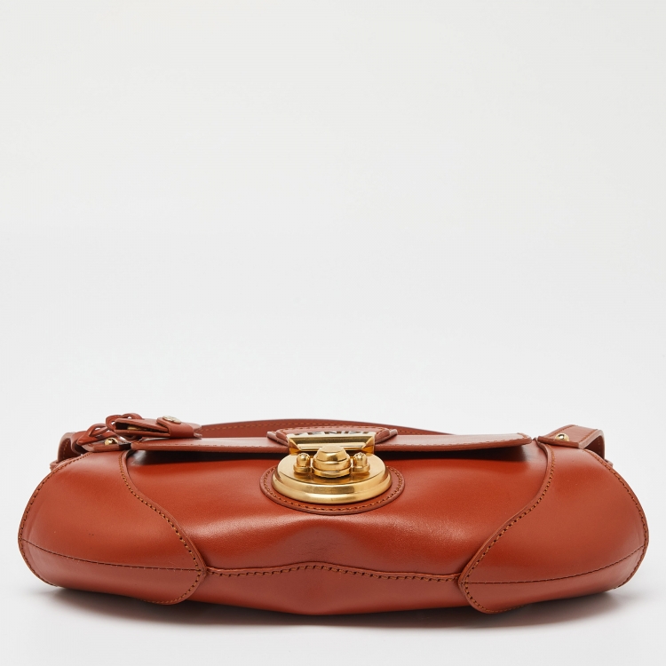 Pre Owned Fendi Tan Leather Compilation Baguette Bag