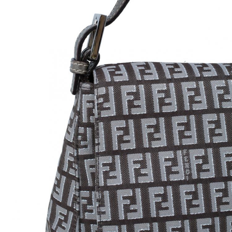 Pre Owned Fendi Metallic Zucchino Baguette Shoulder Bag