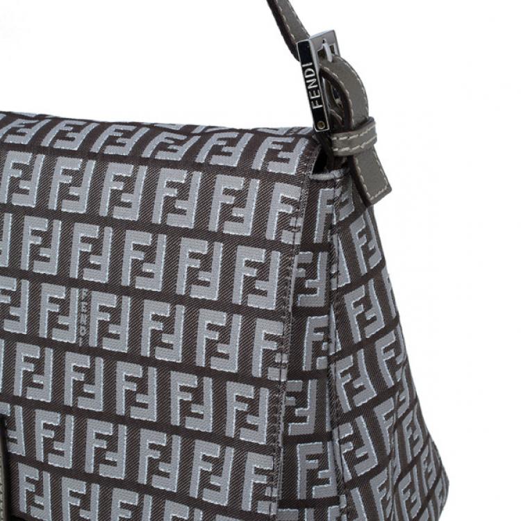 Pre Owned Fendi Metallic Zucchino Baguette Shoulder Bag