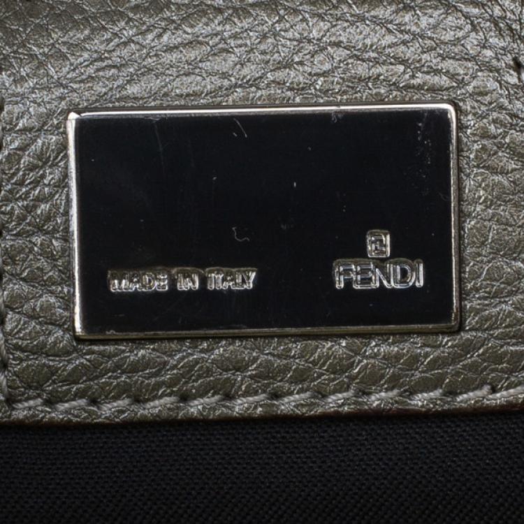 Pre Owned Fendi Metallic Zucchino Baguette Shoulder Bag