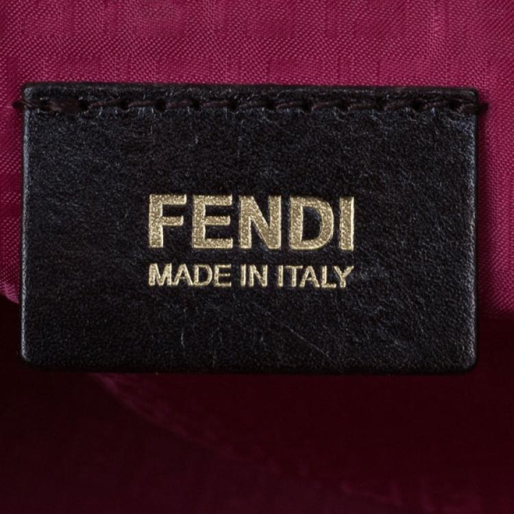 Pre Owned Fendi Brown Zucca Canvas Roll Tote