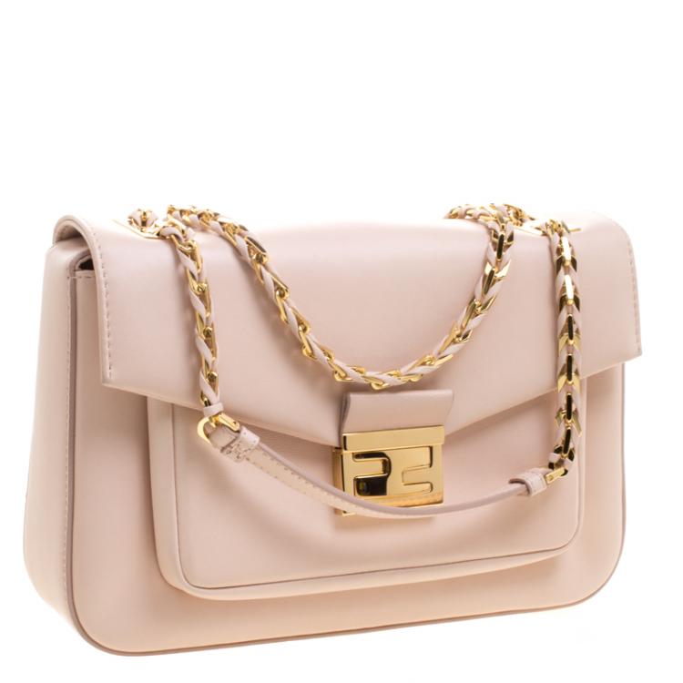 Pre Owned Fendi Blush Pink Leather Be Baguette Shoulder bag