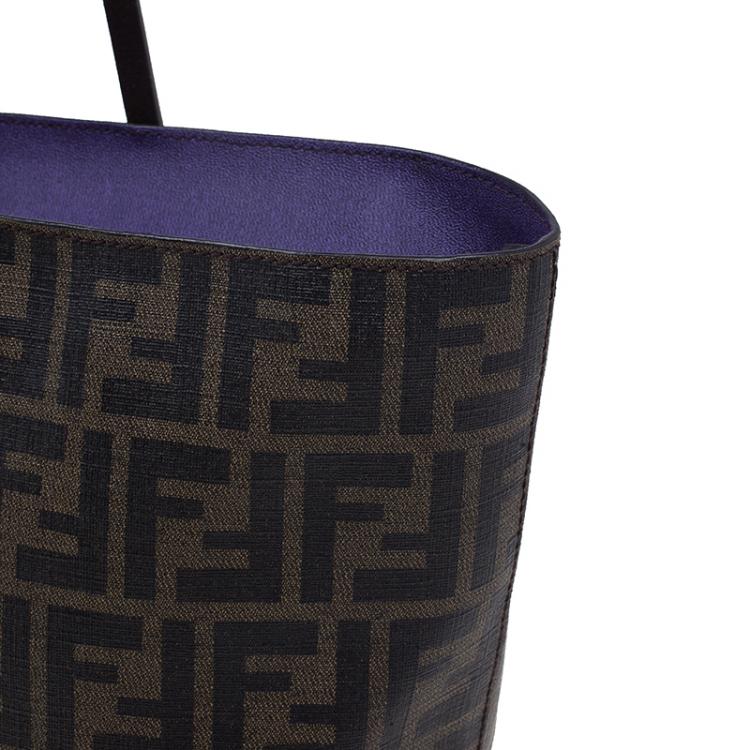 Pre Owned Fendi Brown Zucca Coated Canvas Spalmati Roll Shopper Tote