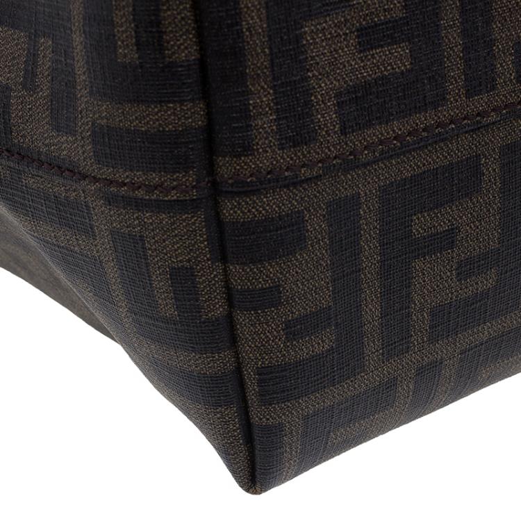 Pre Owned Fendi Brown Zucca Coated Canvas Spalmati Roll Shopper Tote